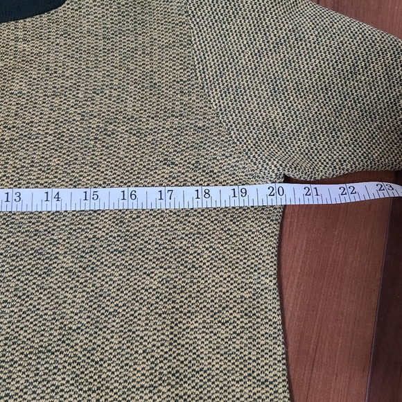 Vintage Yellow Black Stuart Sportman Thick Knit Pullover Sweater Medium FLAWS - Picture 10 of 11